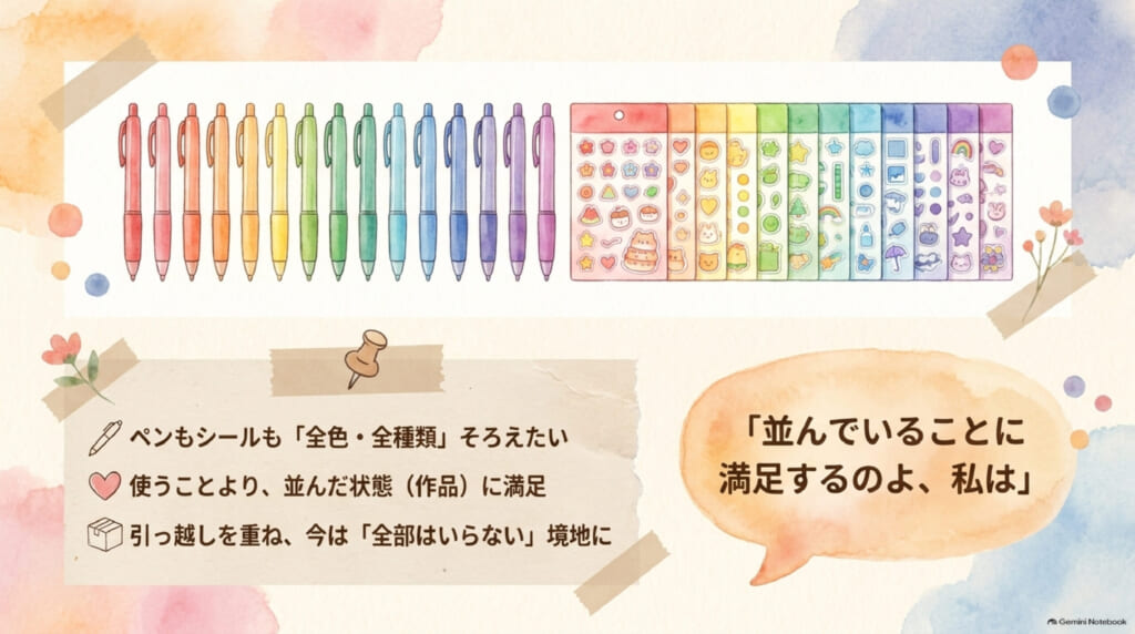 おうちでラジオしよう第44回:ペンもシールも全種類そろえたいこがね。引っ越しを重ねて「全部はいらない」へ